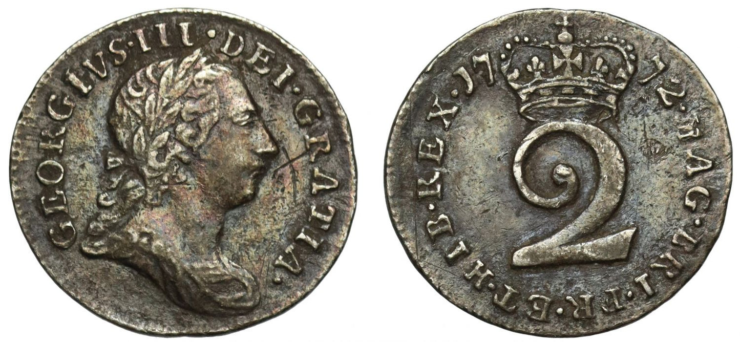 George III 1772 silver Twopence or Halfgroat