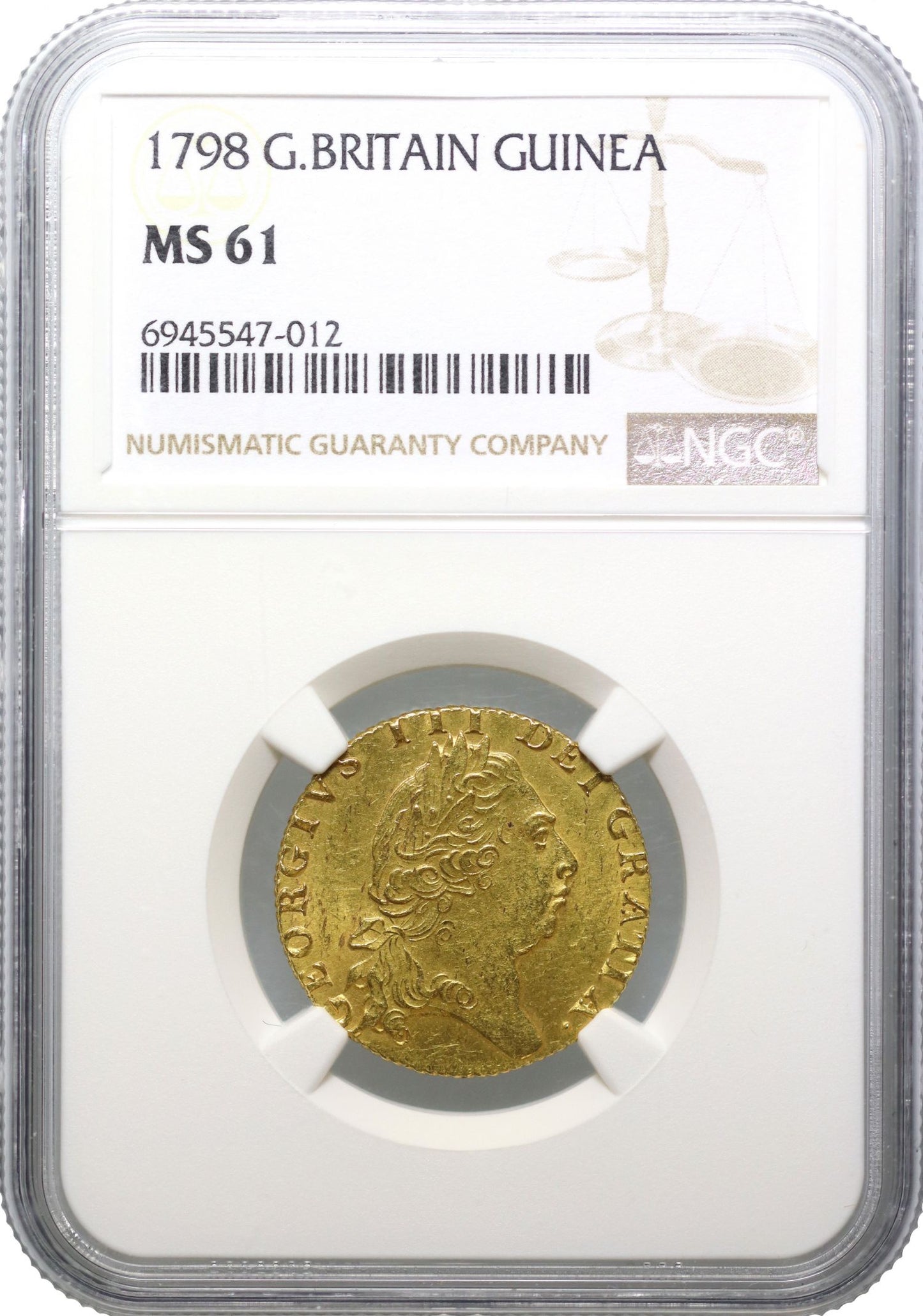 George III 1798 Guinea Spade reverse MS61