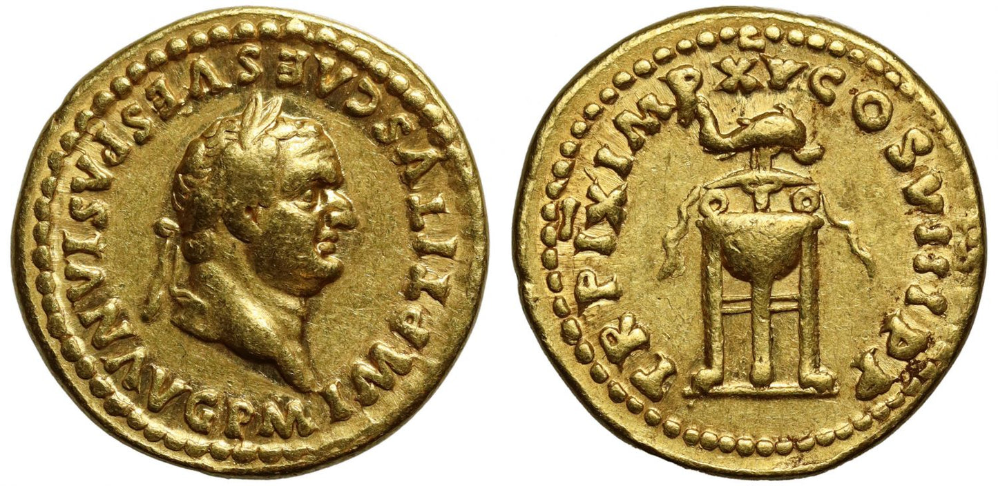 Titus, Gold Aureus, Rome, AD 80.