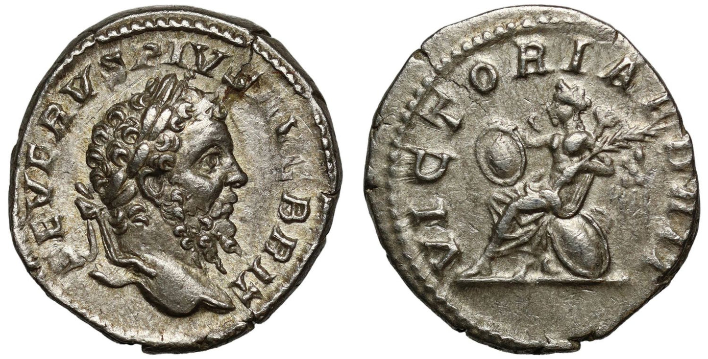 Romano-British Interest, Septimius Severus, silver Denarius, Victory in Britain.