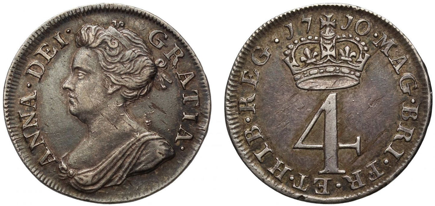 Anne 1710 silver Fourpence