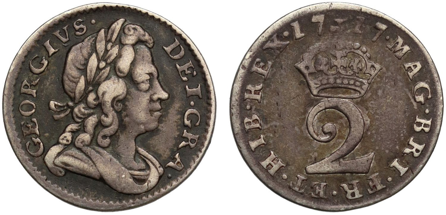 George I 1717 silver Twopence