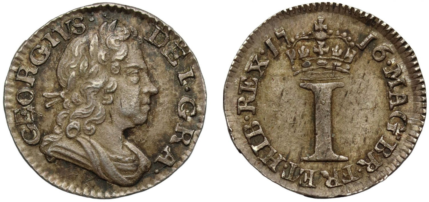 George I 1716 silver Penny, with stop after date
