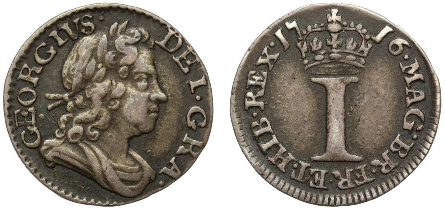George I 1716 silver Penny with stop after date