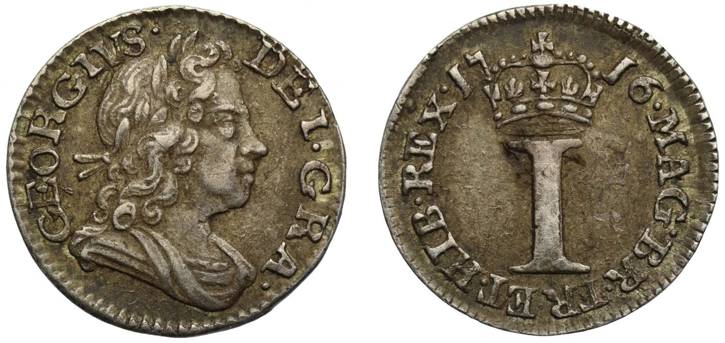 George I 1716 silver Penny with stop after date