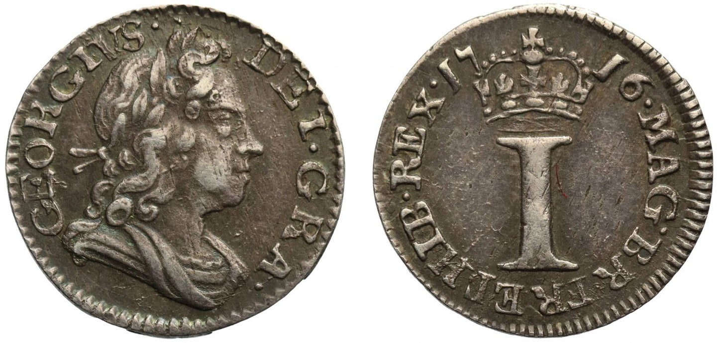 George I 1716 silver Penny with stop after date