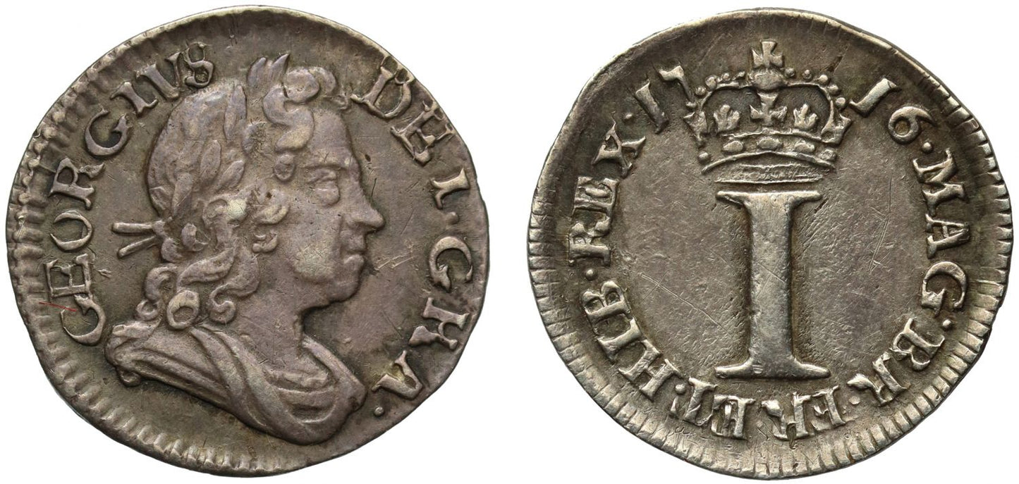 George I 1716 silver Penny with stop after date