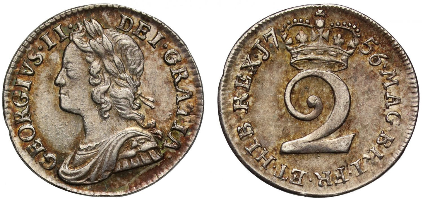 George II 1756 silver Twopence
