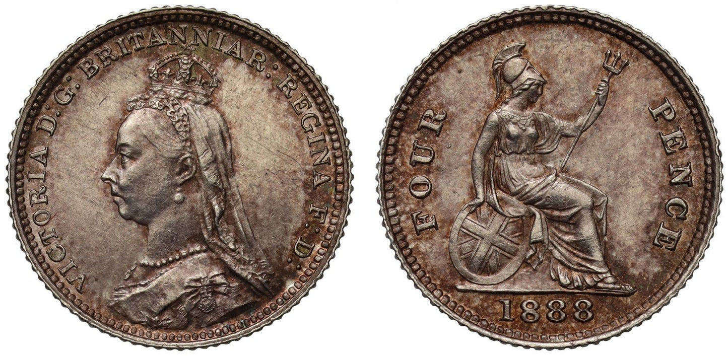 Victoria 1888 silver Groat, Jubilee type
