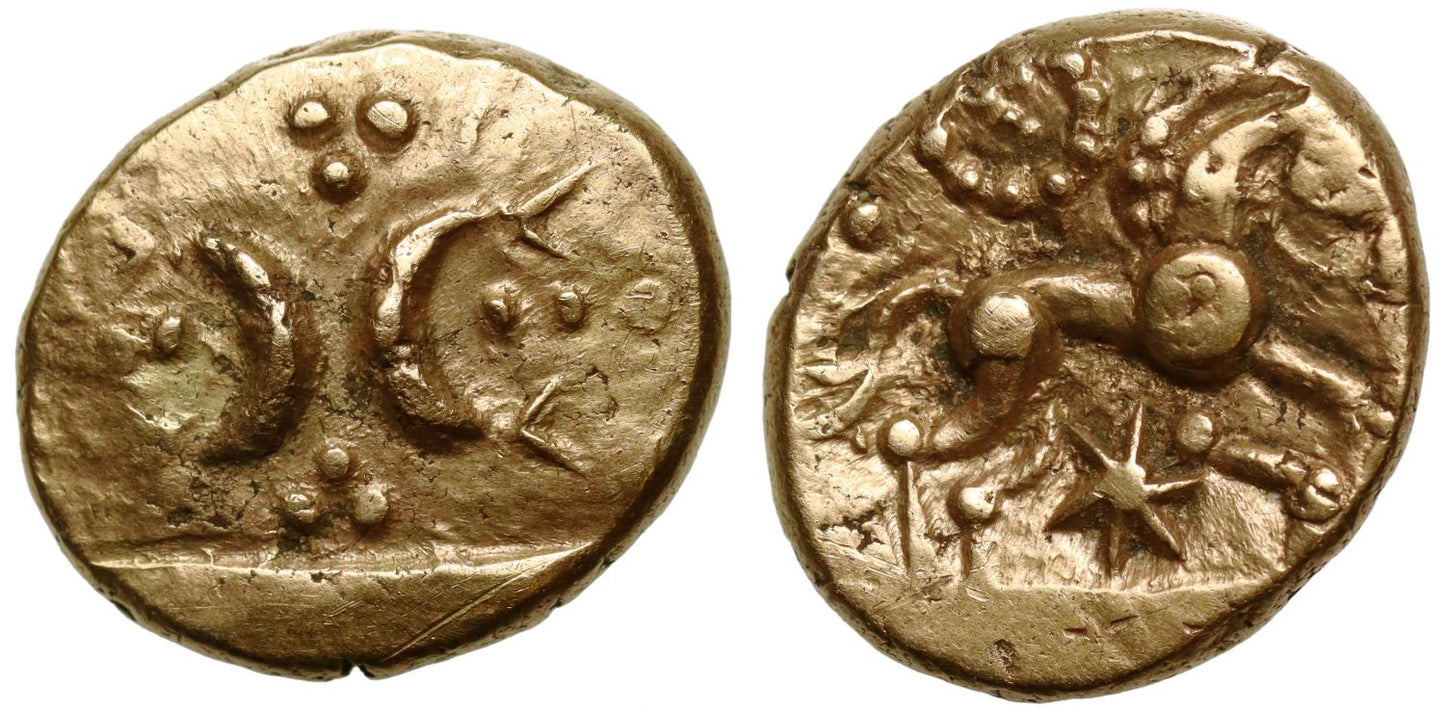 Ancient British, Iceni, Freckenham Crescents Gold Stater.
