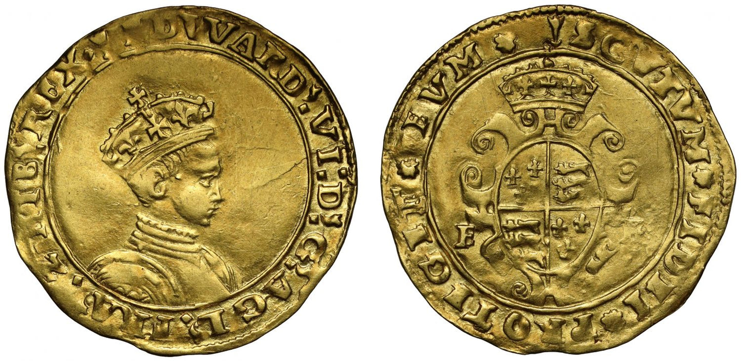 Edward VI Half Sovereign, 2nd period, Tower mint, crowned bust, mm arrow