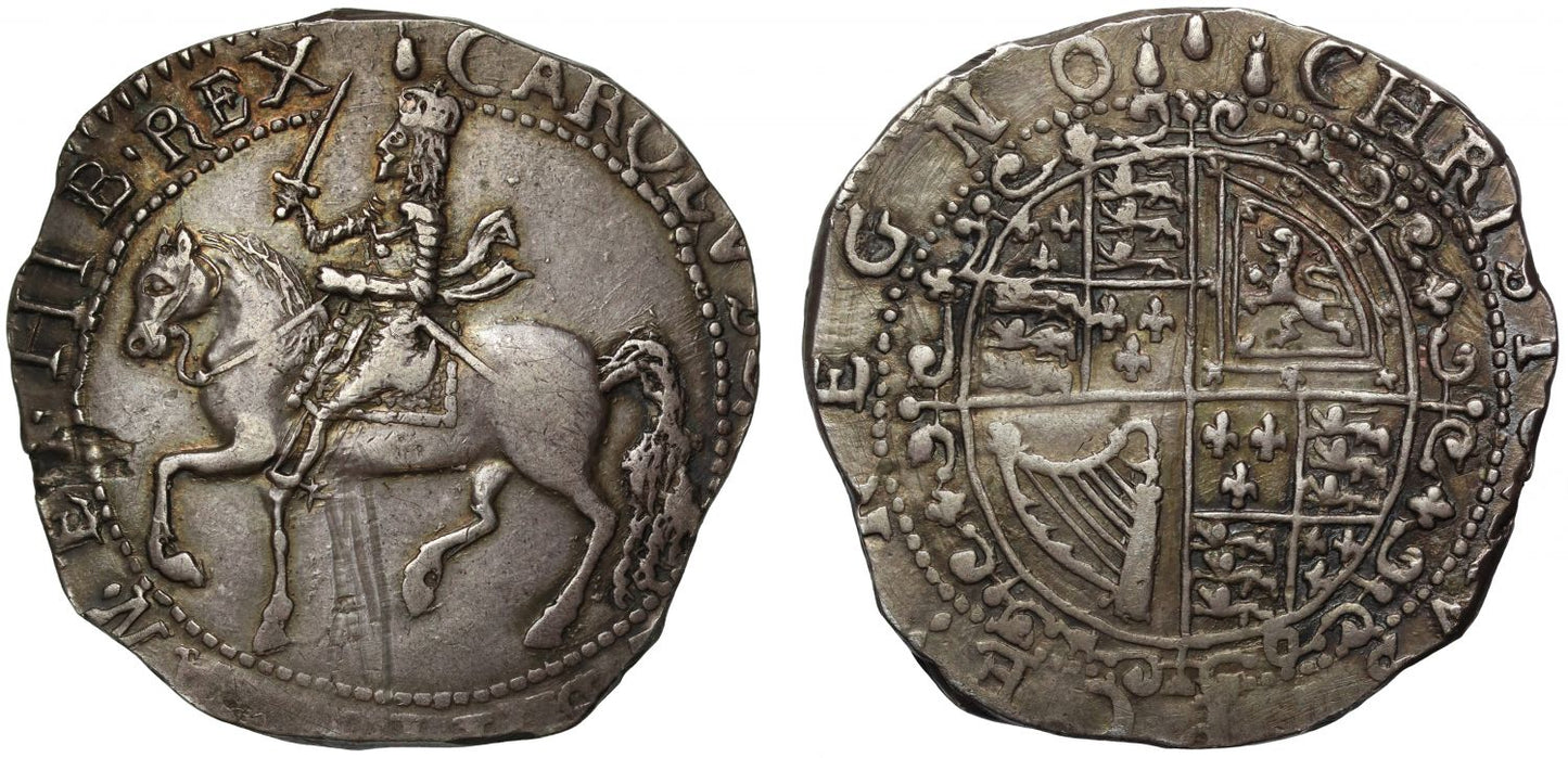 Charles I Halfcrown, Hartlebury Castle, mm pear/3 pears, plate coin, ex Huth and Cope
