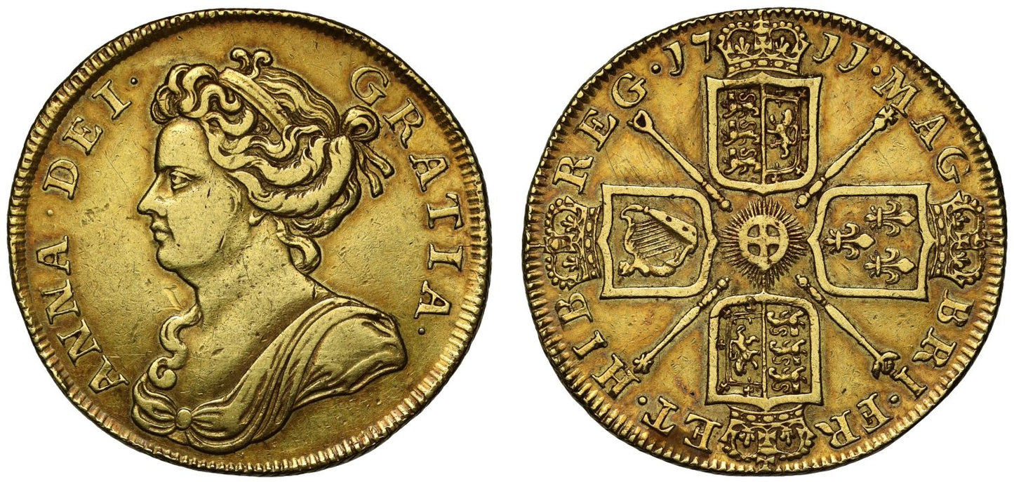 Anne 1711 gold Two-Guineas