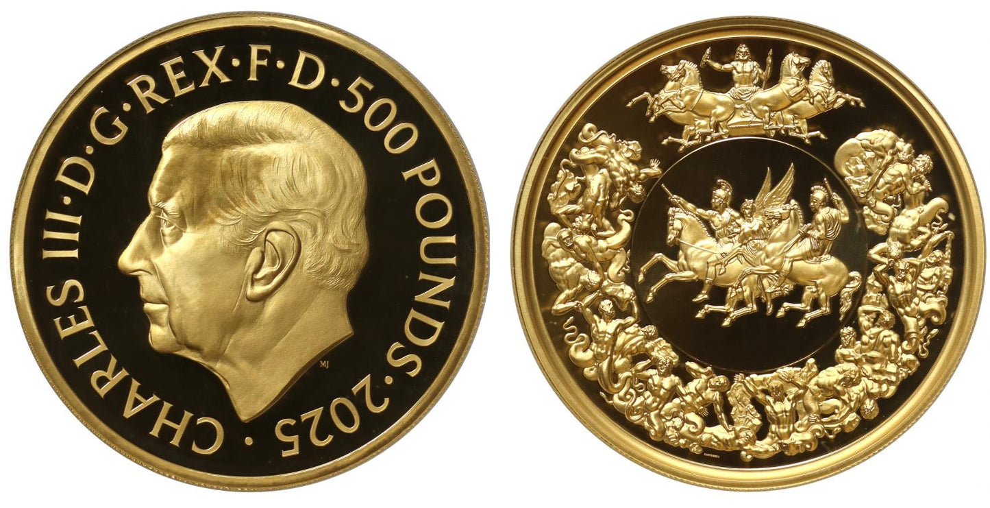 * Charles III 2025 gold PF70 UC FDI 5oz Waterloo Victory