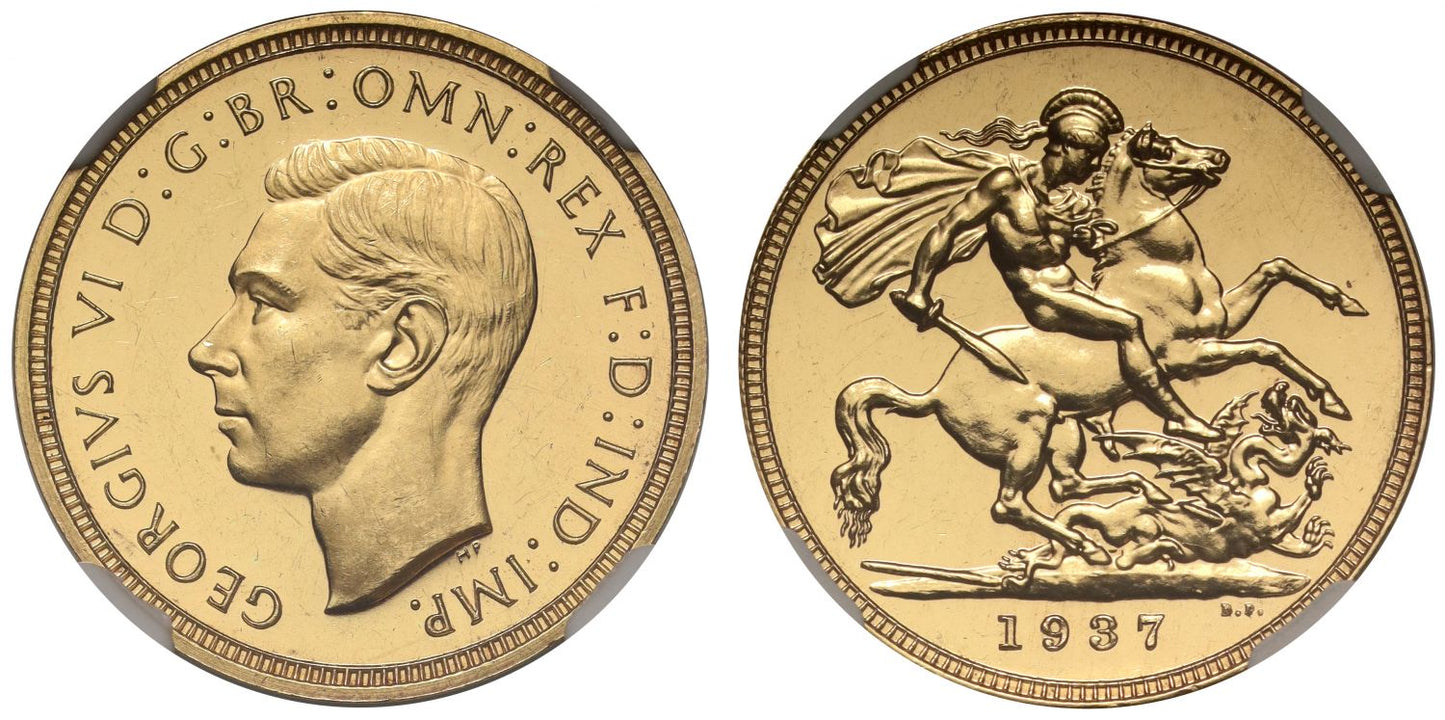 George VI 1937 proof Sovereign, Coronation issue, NGC PF62
