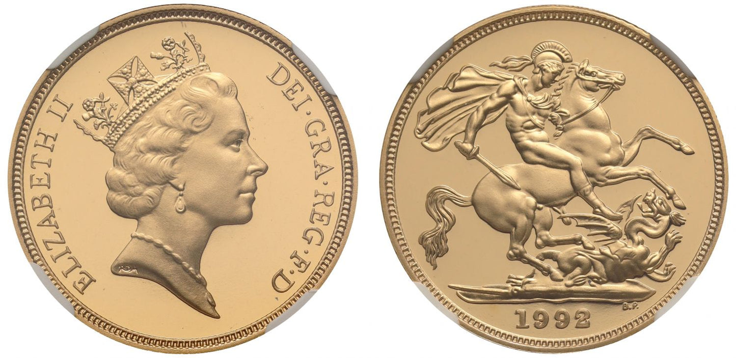 * Elizabeth II 1992 PF70 UCAM Sovereign, Maklouf portrait