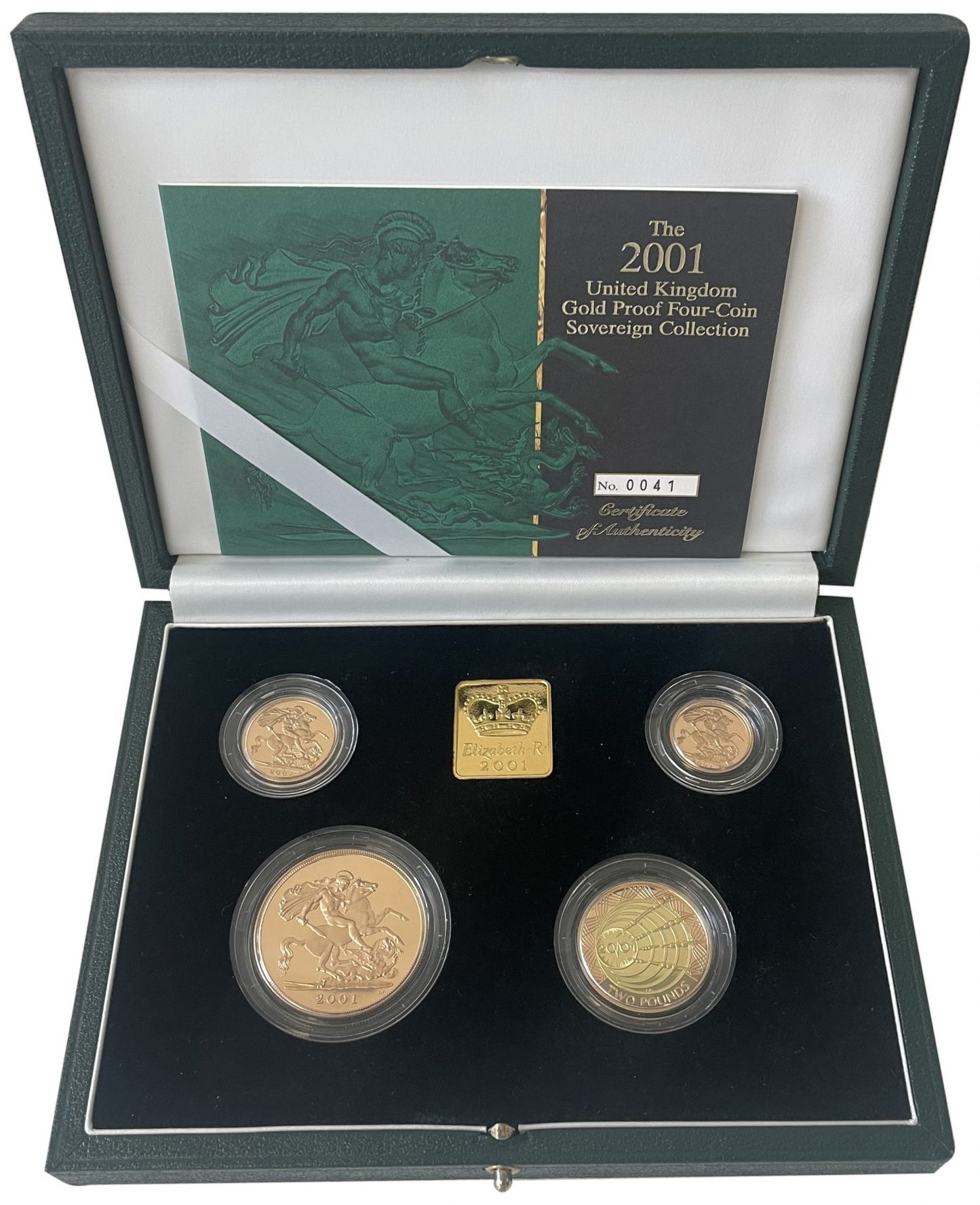 Elizabeth II 2001 4-coin proof sovereign Set
