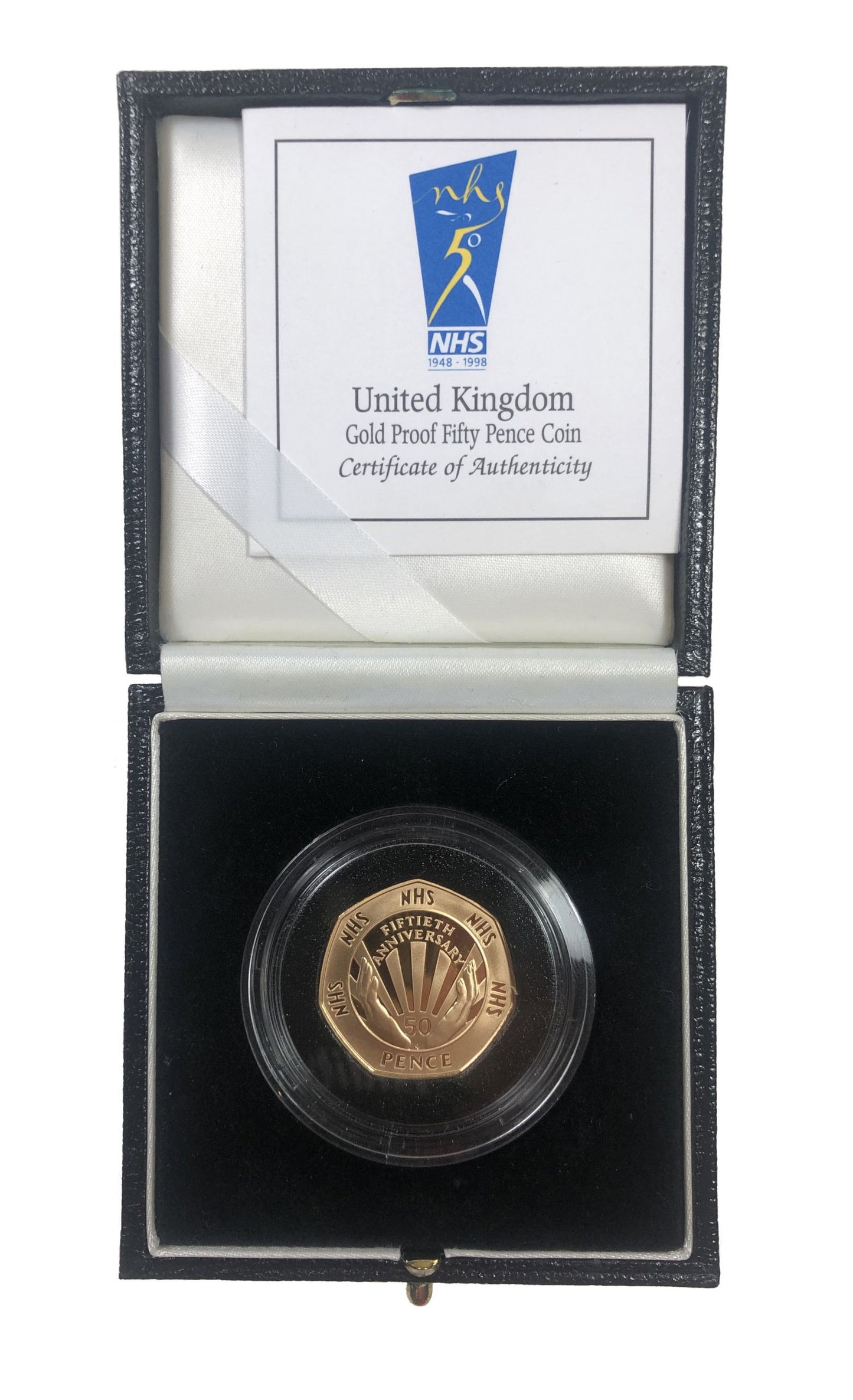 Elizabeth II 1998 gold proof 50p NHS