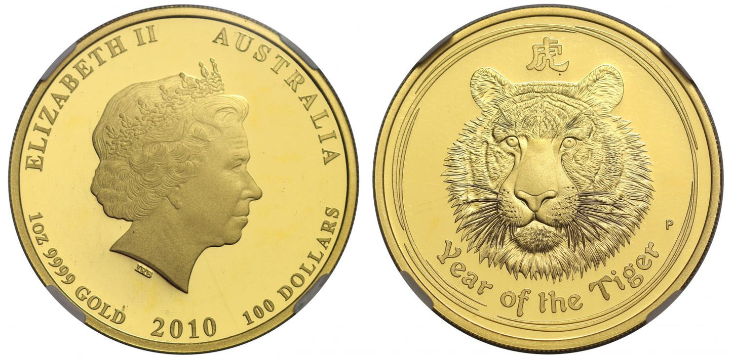 Australia 2010 gold proof 1oz Year of the Tiger PF69 UCAM