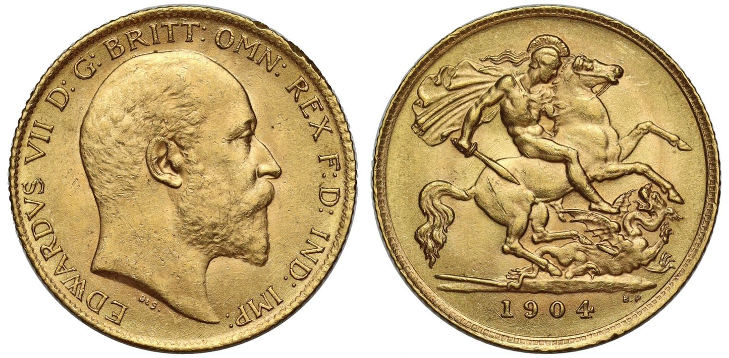 Edward VII 1904 Half-Sovereign without B.P.