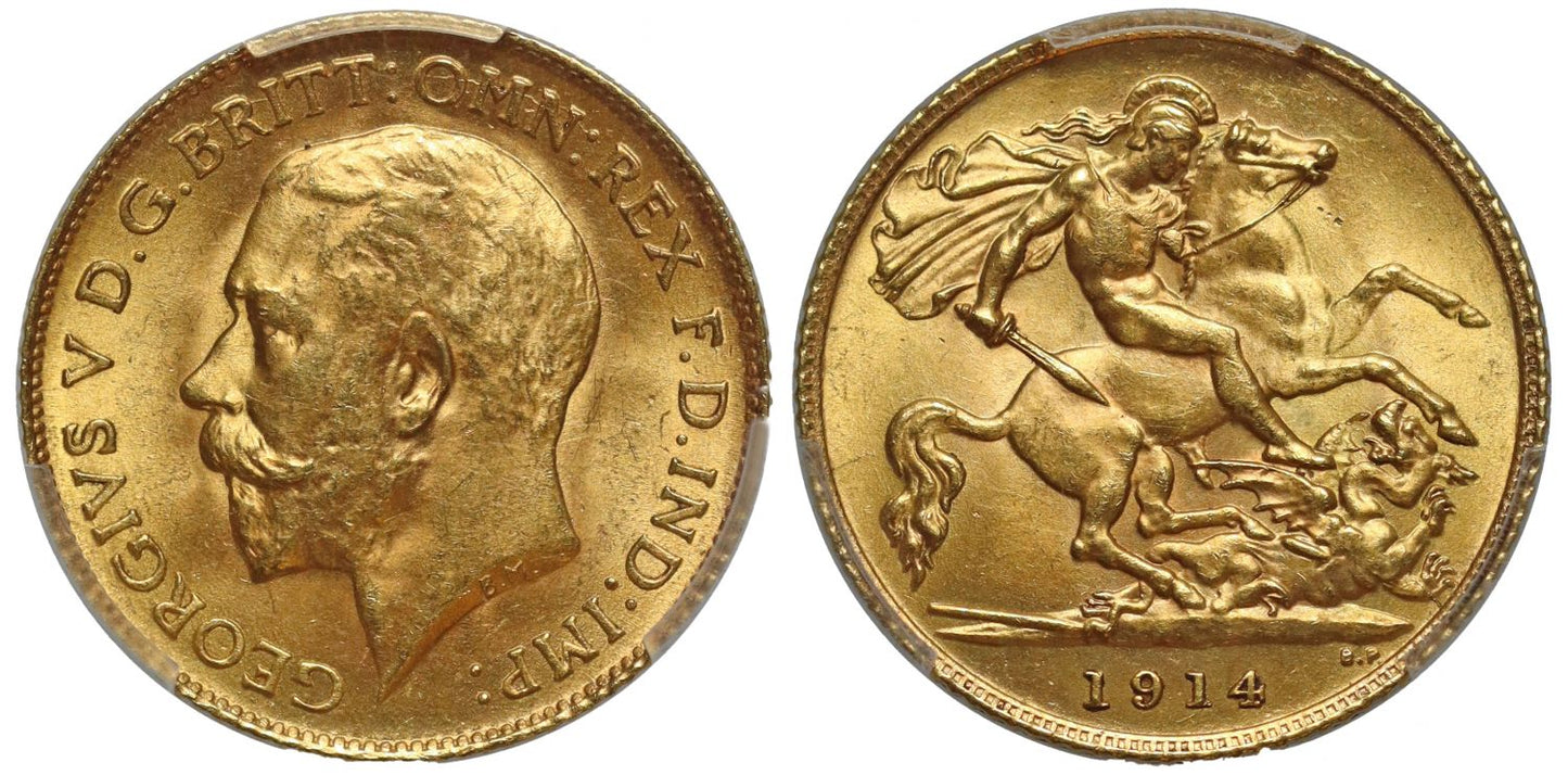George V 1914 Half-Sovereign MS64+