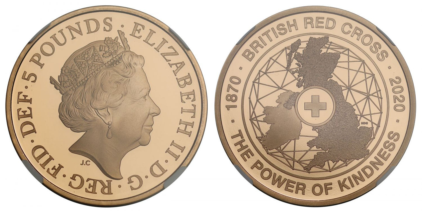 Elizabeth II 2020 PF69 UCam Five-Pounds Red Cross 150th Anniversary