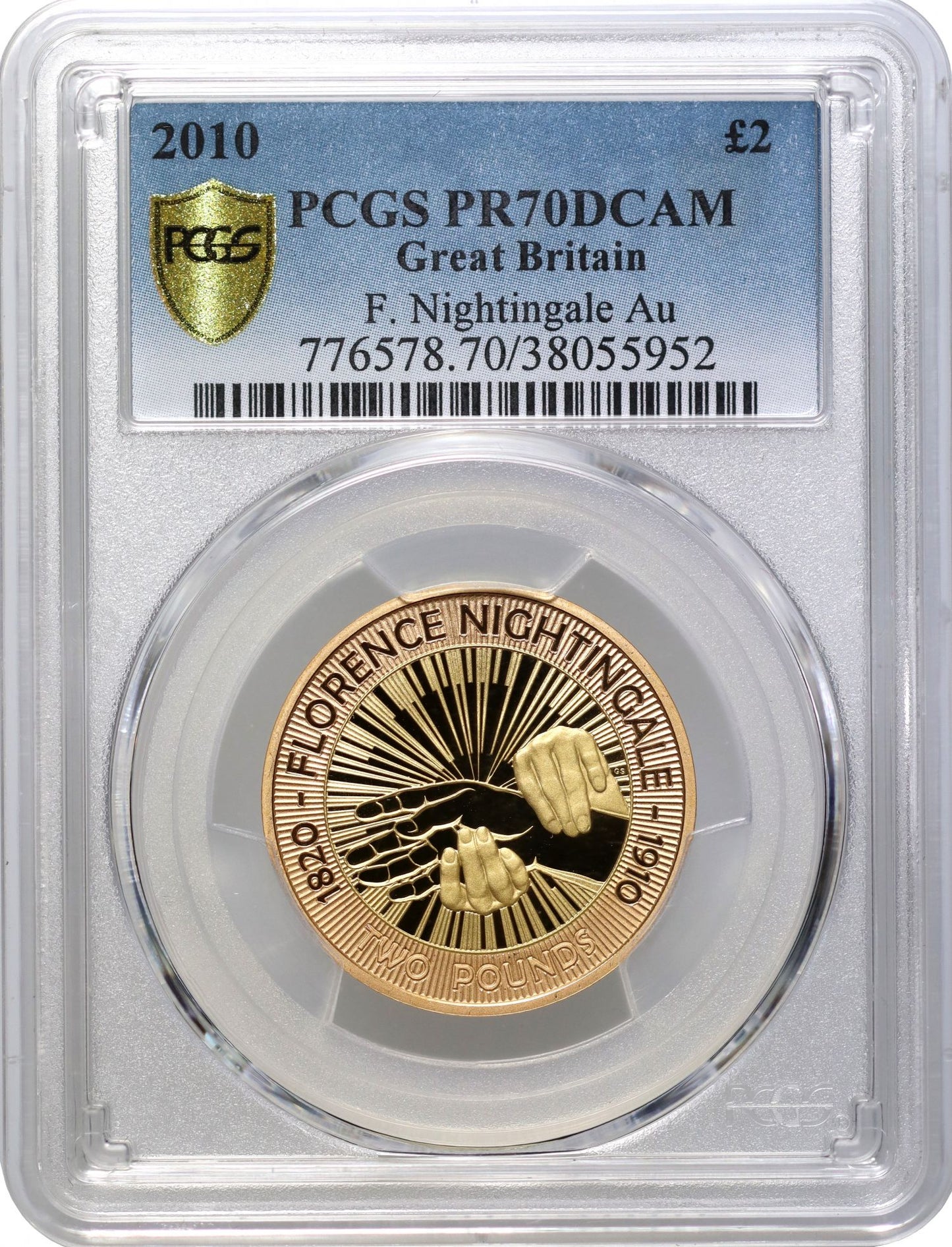Elizabeth II 2010 PR70 DCAM Two-Pounds Florence Nightingale