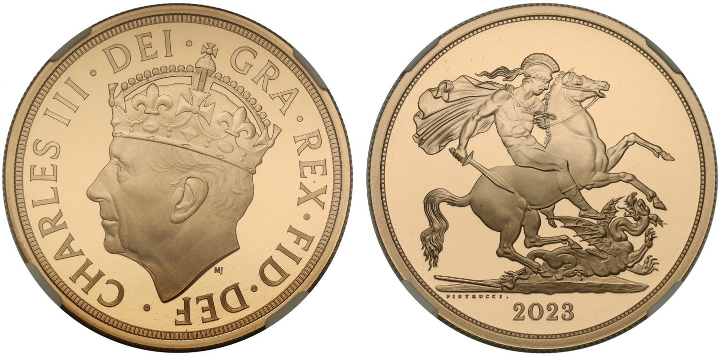 Charles III 2023 proof Five-Pounds Coronation PF70 UC