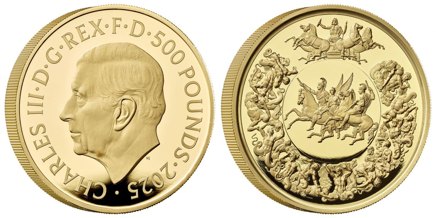 *Charles III 2025 gold PF70 FDI 5oz Waterloo Medal - Victory
