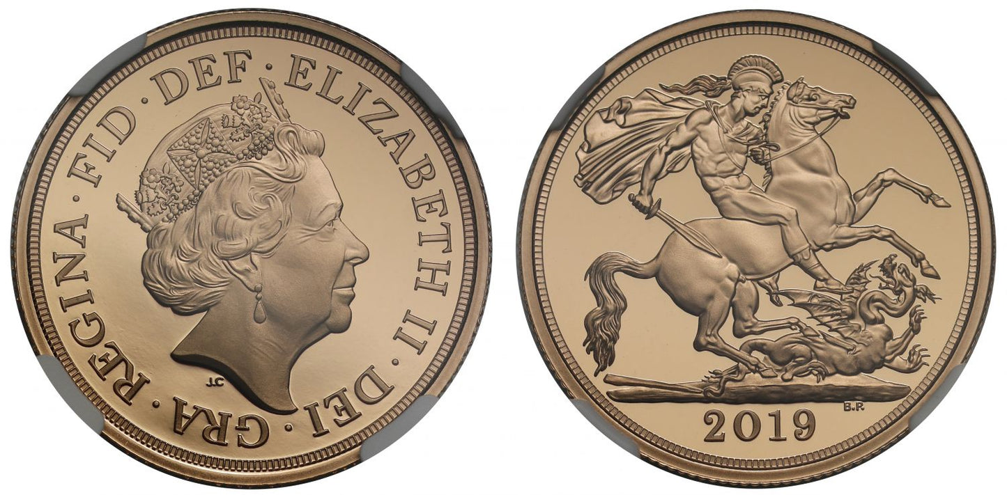 Elizabeth II 2019 gold PF70 UC Two-Pounds