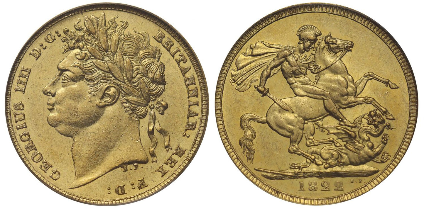 George IV 1822 Sovereign, laureate head, MS62