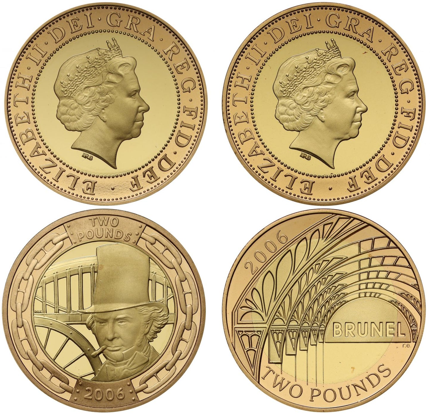 Elizabeth II 2006 proof Two-Pounds Set Brunel the Man & His Achievements