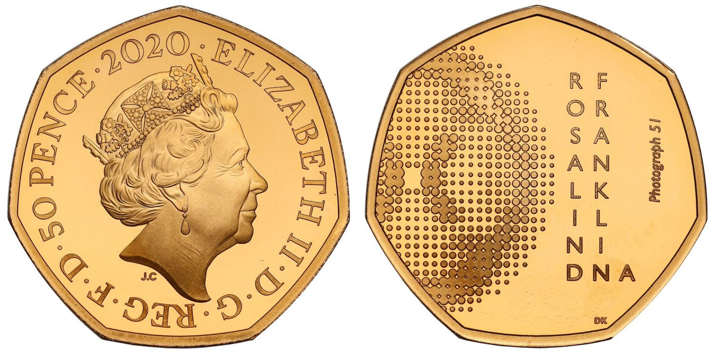 Elizabeth II 2020 gold proof 50p Rosalind Franklin