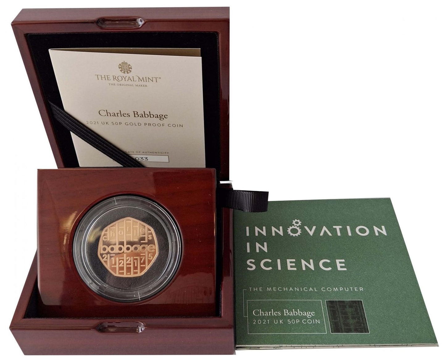 Elizabeth II 2021 gold proof 50p Charles Babbage