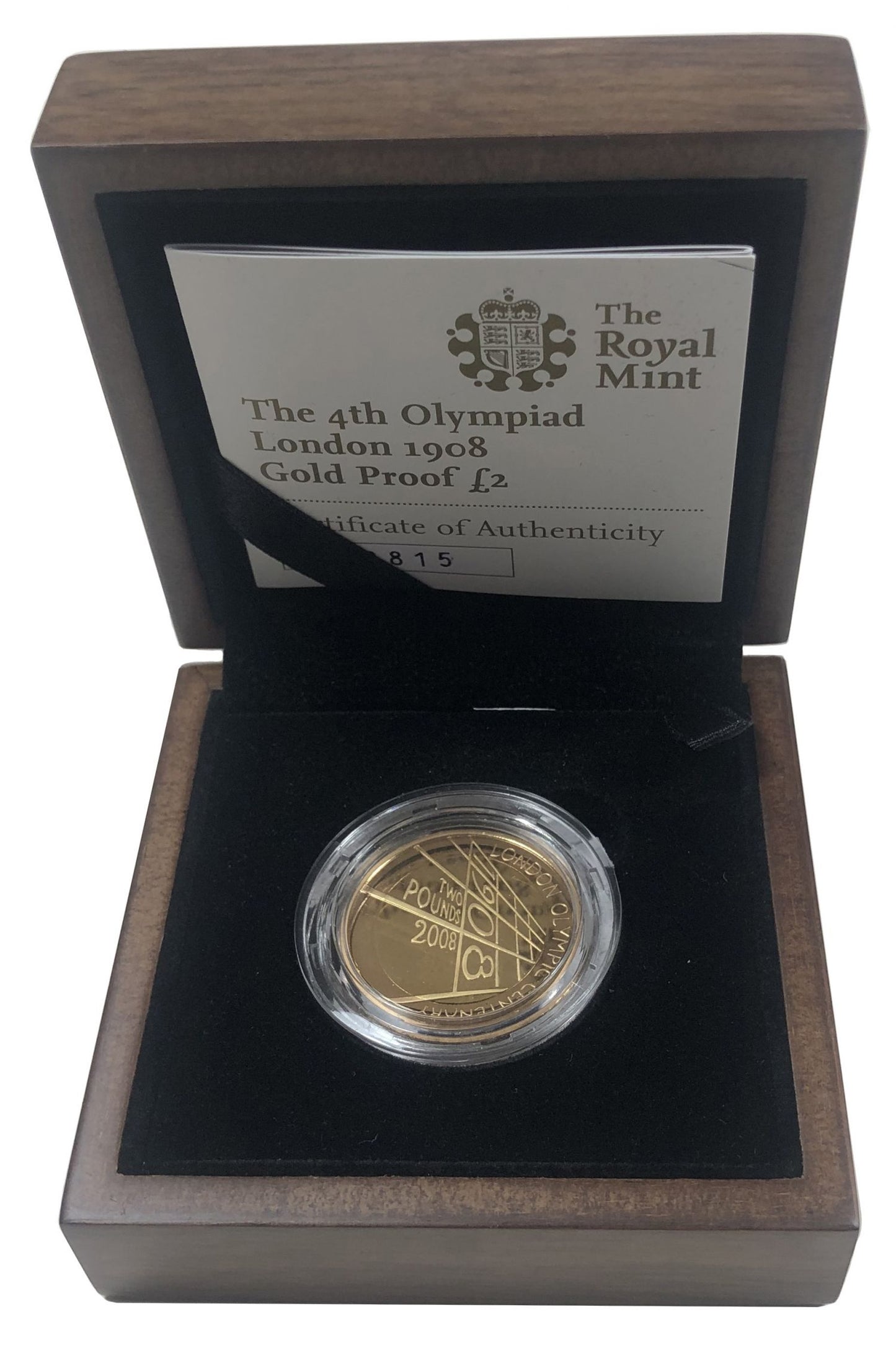 Elizabeth II 2008 proof Two-Pounds 100th Anniversary of 4th Olympiad Games