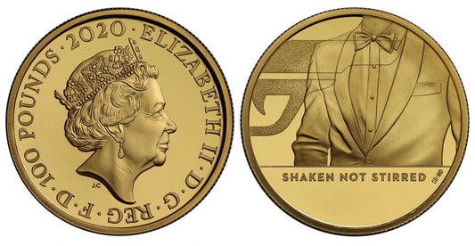 Elizabeth II 2020 gold proof 1oz James Bond Shaken not Stirred 007