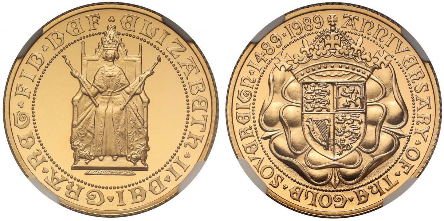 Elizabeth II 1989 proof Sovereign PF70 UCAM