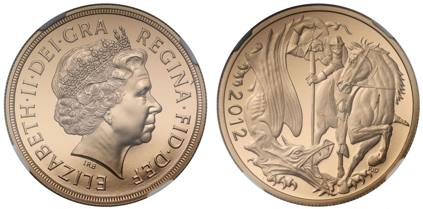 Elizabeth II 2012 proof Five-Pounds PF70 UCAM