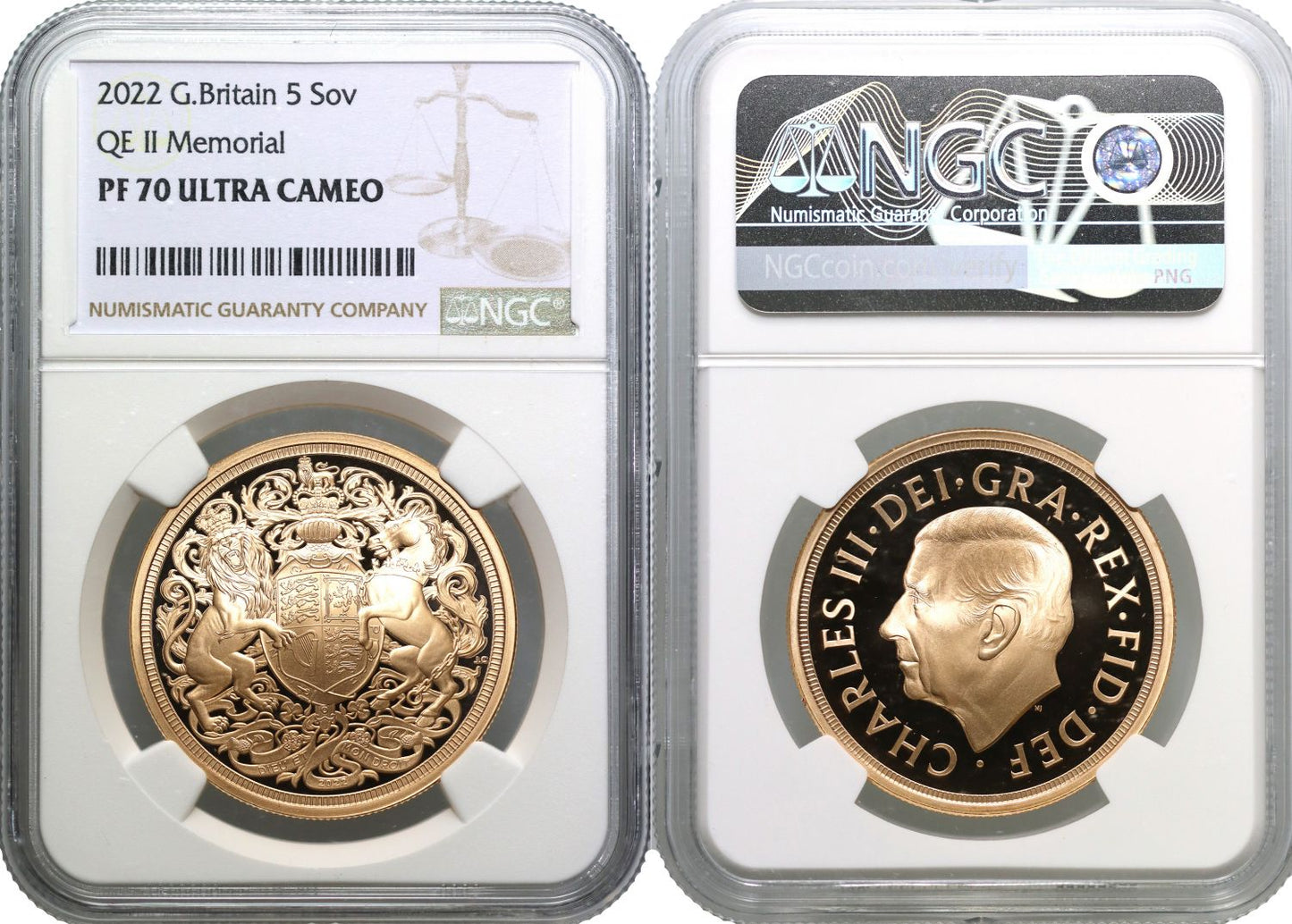Charles III 2022 PF70 UCAM Five-Pounds Memorial