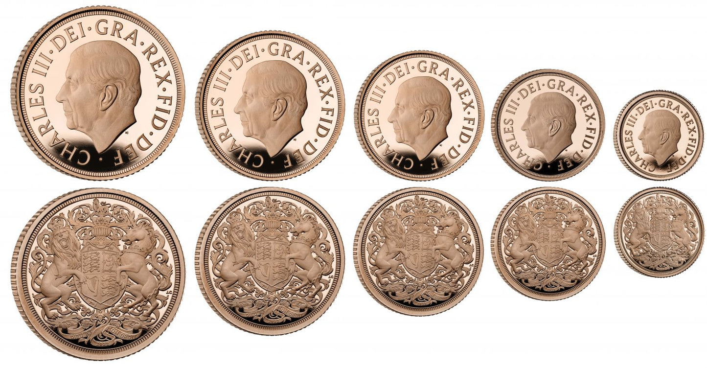 Charles III 2022 gold proof 5-coin Set Memorial sovereign