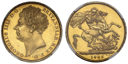 George IV 1823 Two-Pounds, NGC MS64, first currency £2 issued