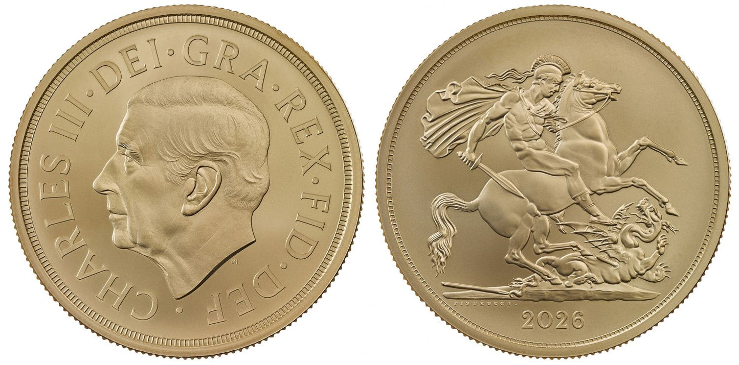 * Charles III 2026 gold MS70 Matte FDI Five-Pounds