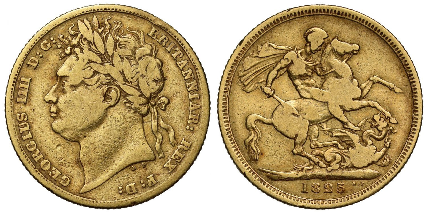 George IV 1825 Sovereign, laureate head, last issue, very rare