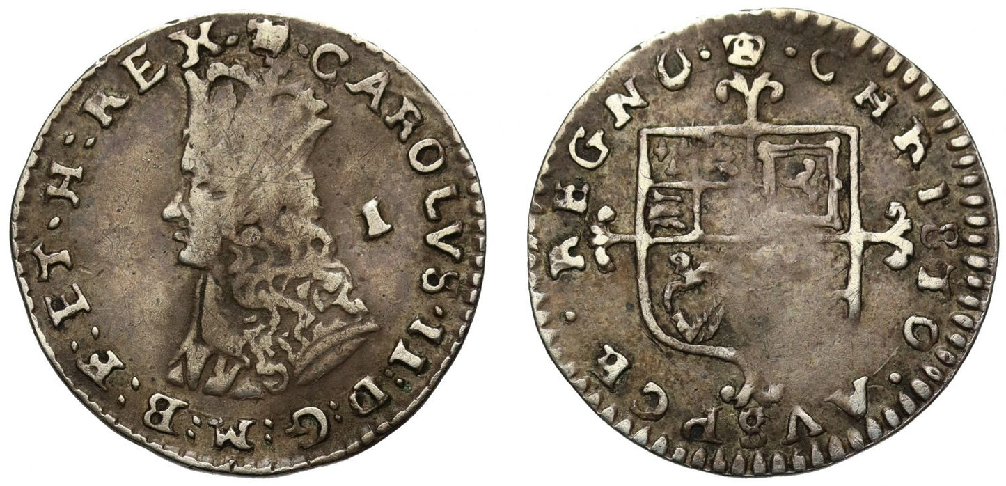 Charles II silver Penny, 2nd hammered issue with AVSPCE error