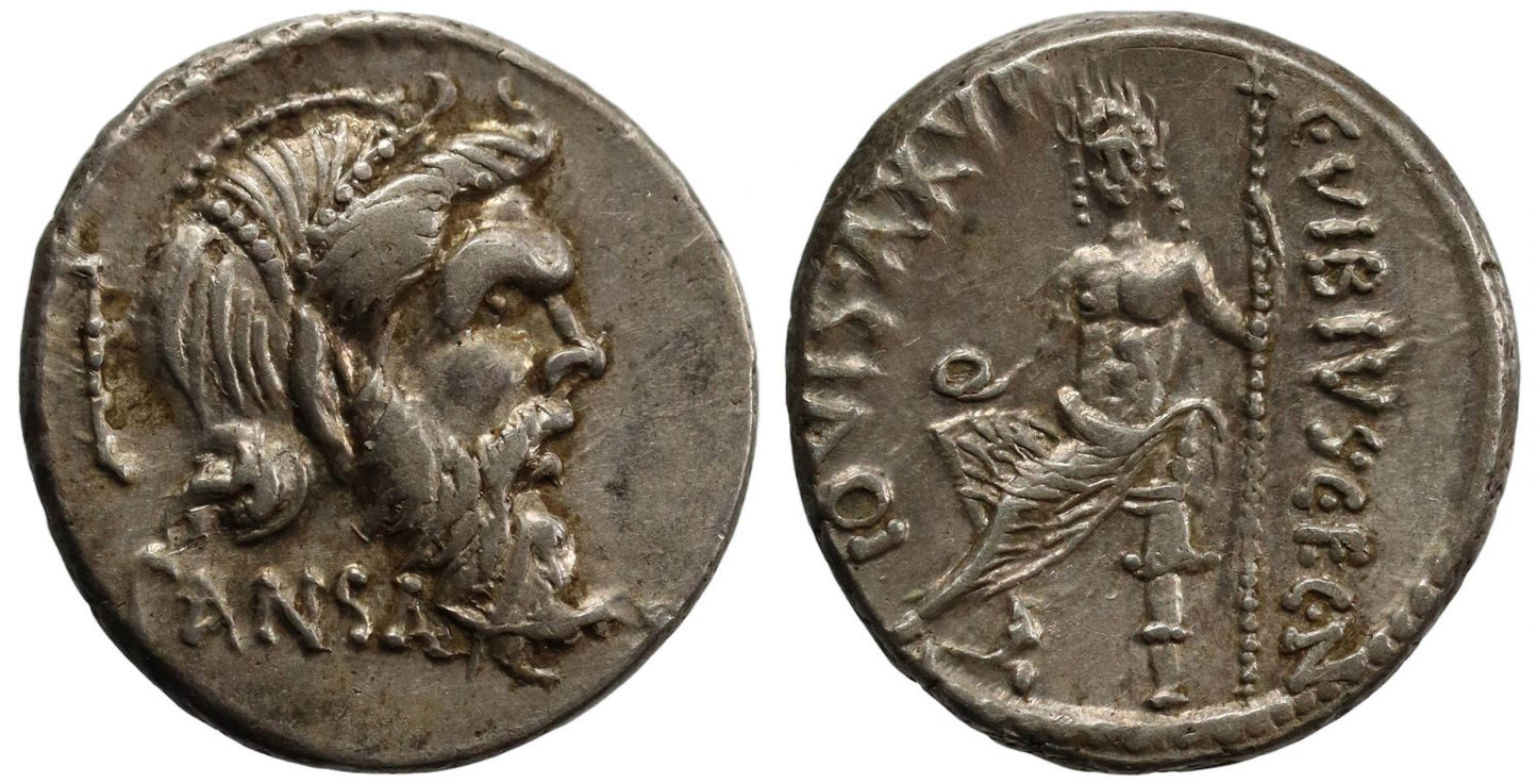 C. VIBIVS C.F C.N PANSA, silver Denarius, Rome, 48 BC.
