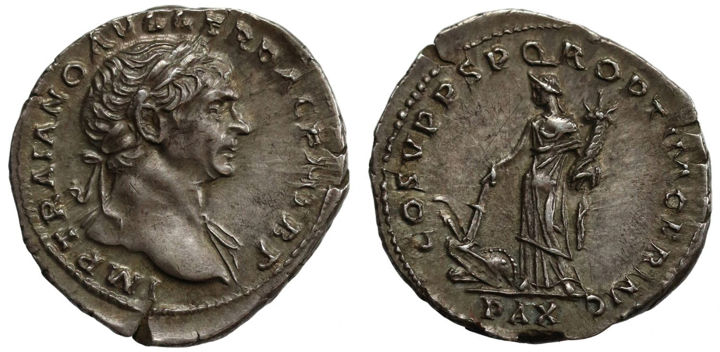 Trajan, Silver Denarius, Pax.