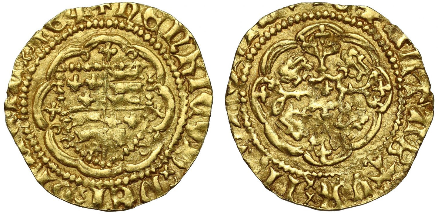 Henry V Quarter-Noble, London, class C/B mule, unusual legend & reverse