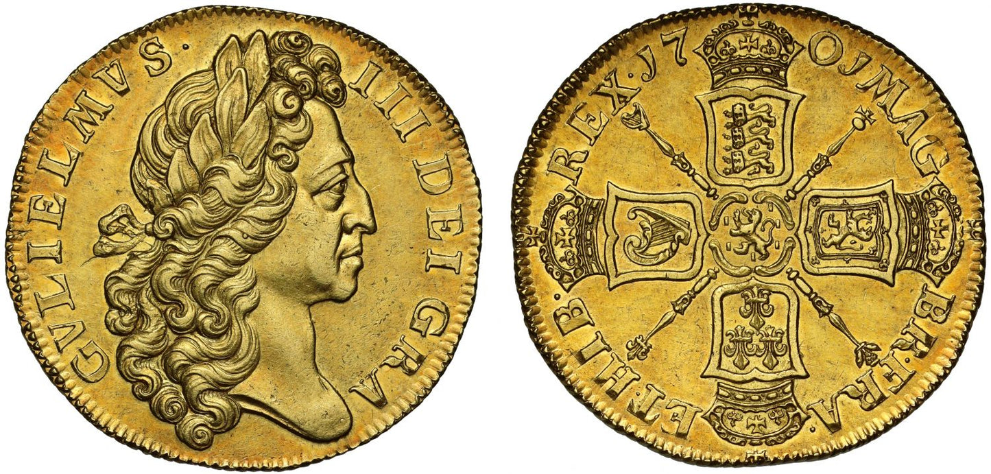 William III 1701 'Fine work' Two-Guineas, one year only issue