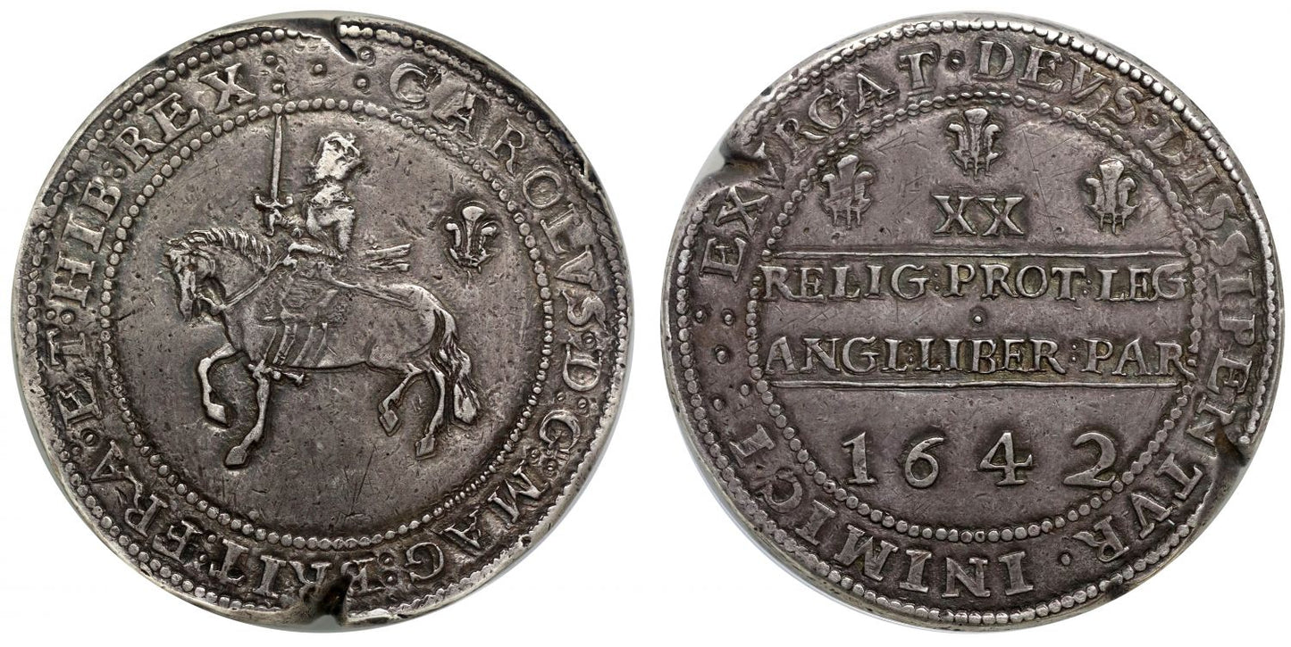 Charles I 1642 silver Pound Shrewsbury mint NGC XF45 joint finest at NGC
