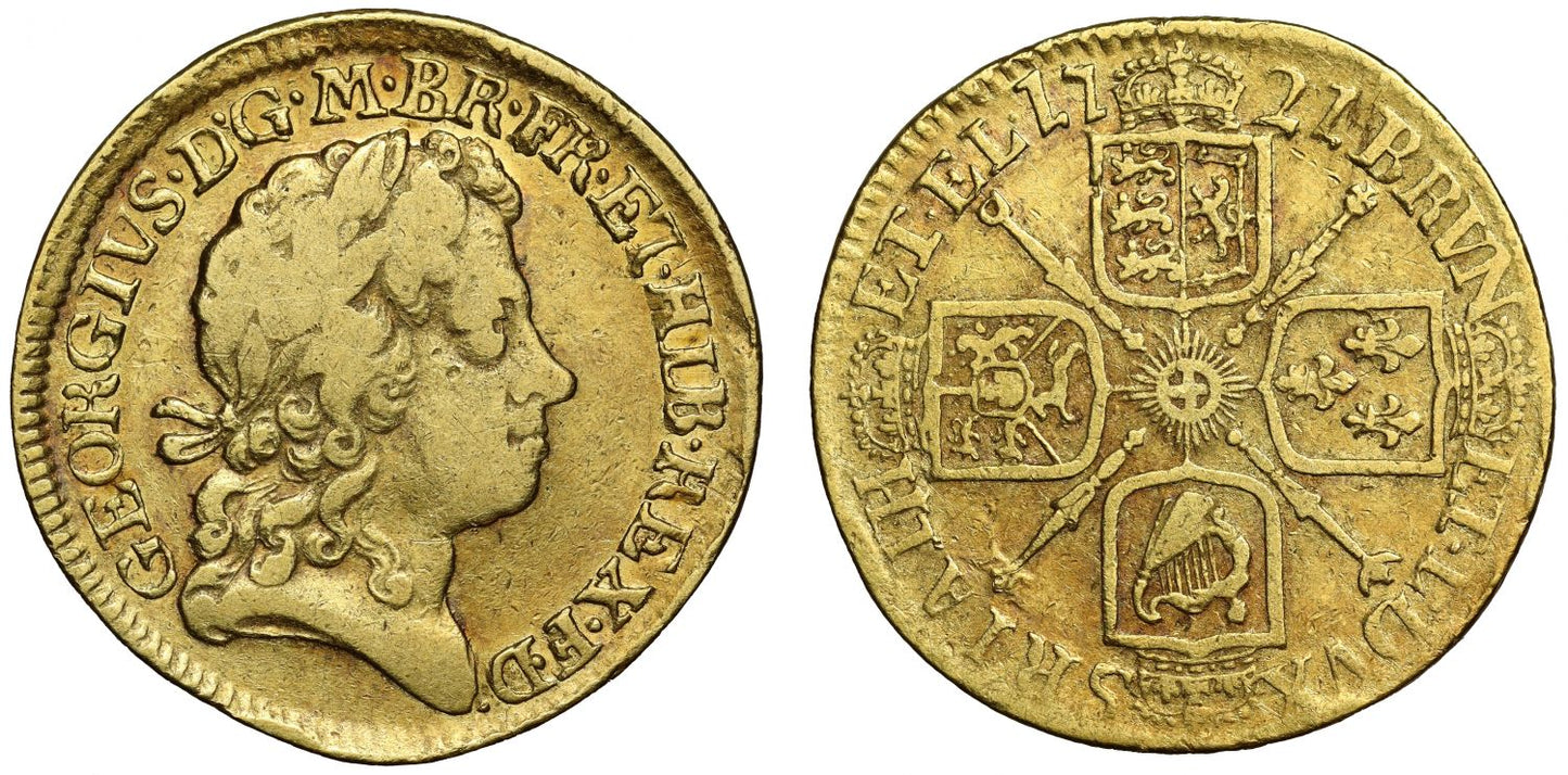 George I 1721 Guinea, fourth bust, very rare date